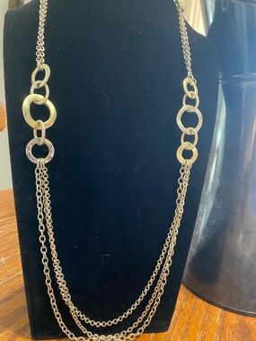 Premier Designs Gold Tone Layered Link Necklace